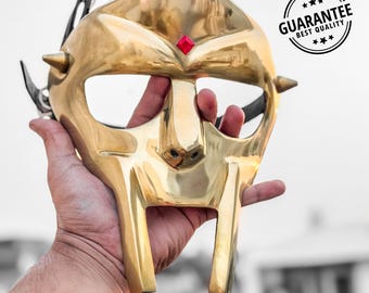 New MF Doom Gladiator Mask Mad-villain Golden Finish Hand-forged