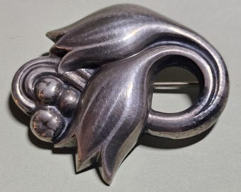 Geog Jensen Tulip 100 denmark sterling brooch
