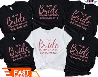 Shirts vrijgezellenfeest, cadeau bruid, geschenken vrijgezellenfeest, shirt team bruid, T-shirt vrijgezellenfeest bruiloft, gepersonaliseerde T-shirts vrijgezellenfeest
