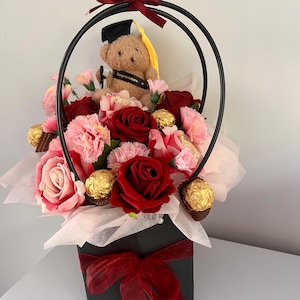 graduation gift  flower bouquet hamper, Gift Box, chocolate bouquet, gift hamper/wedding gift