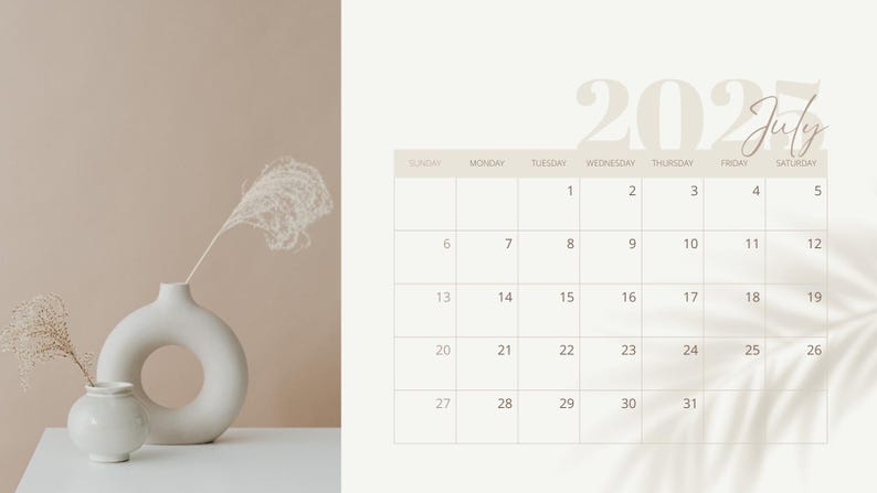 Fully Customizable & Printable Aesthetic Calendar 2025 - Etsy Australia