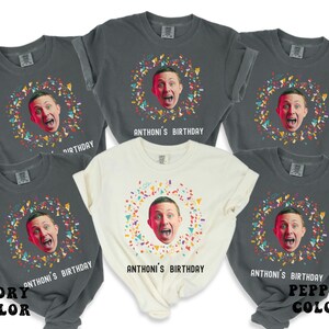 Custom Birthday Photo Name Shirt 2025, Birthday Face Name Tee, Funny Birthday Matching Shirts, Birthday Party Group Shirts for Friends 2025