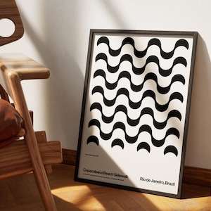 Rio de janeien — Copacabana (Weiss), Kunstdruck, Poster Print, Roberto Burle Marx Oscar Niemeyer