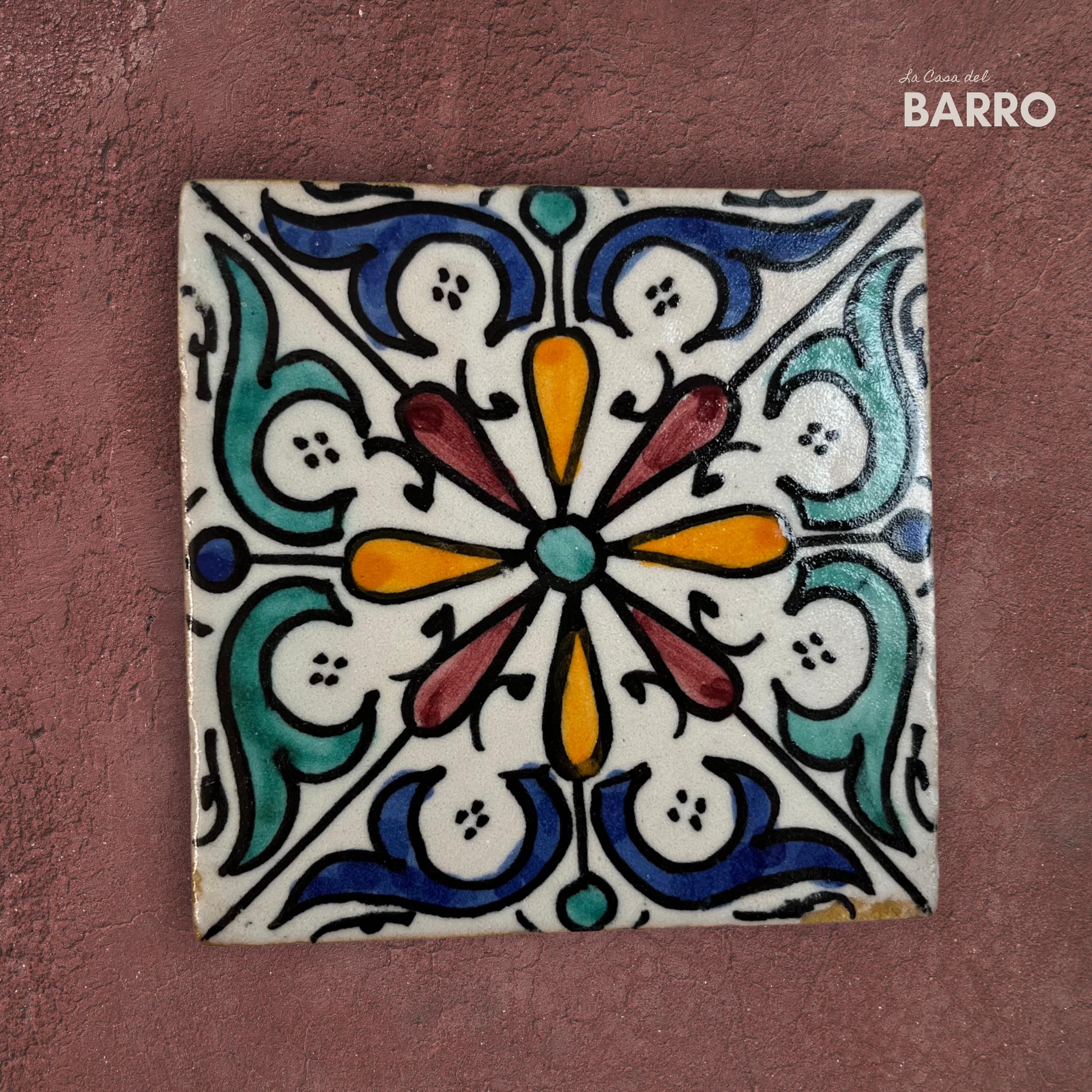 Handpainted moroccan zellige tile handmade multicolor ceramic mosaic rustic decor for kitchen backsplash bathroom wall floor pool tabletop