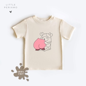 Leuk perzik-shirt voor kinderen - grappig fruit-T-shirt voor peuter - cartoon perzik T-shirt - kawaii voedselshirt voor baby - kleurrijke kinderoutfit