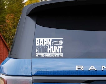 Barn Hunt Vinyl Sticker - May the Course Be With You - Stacked Version - Dog Performance Sport Design - car decal, hidden rats, Find it!