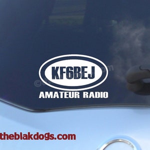 Ham Radio Call Sign Vinyl Sticker - personalized Car Decal