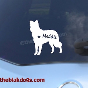 Border Collie Silhouette Vinyl Sticker - personalized Car Decal