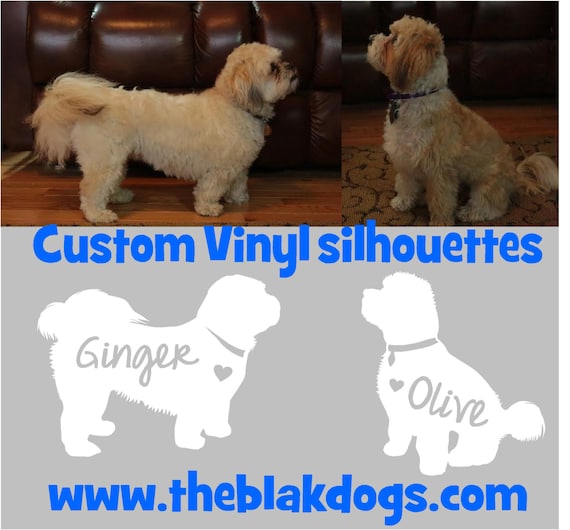 Custom Silhouette of your own dog Vinyl Sticker Car Decal Personalized