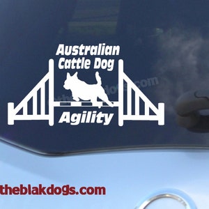 Australian Cattle Dog Agility Jump - ACD - Vinyl Sticker Car Decal - dog breed sticker, dog vinyl sticker, dog agility