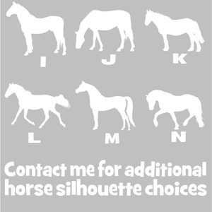 Adhesivo de vinilo con silueta de caballo: calcomanía personalizada para automóvil imagen 3