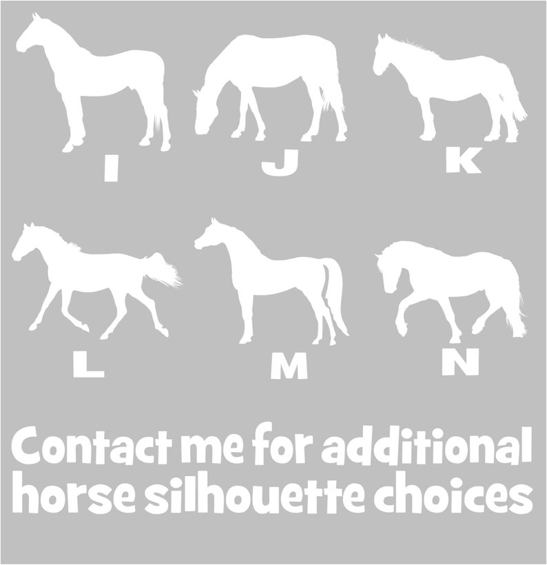 Adhesivo de vinilo con silueta de caballo: calcomanía personalizada para automóvil imagen 3