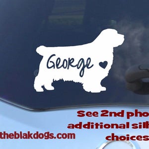 Clumber Spaniel Silhouette Vinyl Sticker - personalized Car Decal