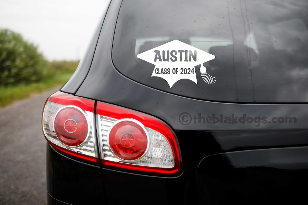 Graduation Cap Vinyl Sticker for Your Car Window | Show Your School ...