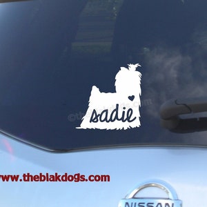 Yorkshire Terrier Silhouette Yorkie Vinyl Sticker Car Decal