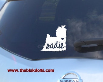 Yorkshire Terrier Silhouette Yorkie Vinyl Sticker Car Decal