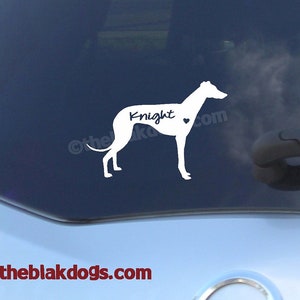 Greyhound Silhouette Vinyl Sticker - personalized Car Decal