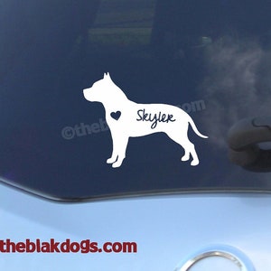 Pit Bull Silhouette Vinyl Sticker - personalized Car Decal