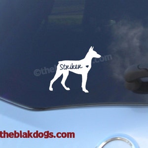 Doberman Pinscher Silhouette Vinyl Sticker - personalized Car Decal