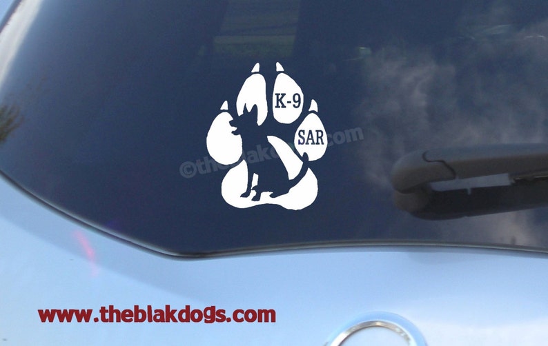 Search and Rescue Silhouette Vinyl Sticker personalized Car Decal image 1