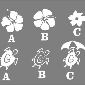 May include: A visual quiz with three options, labeled A, B, and C. The top row shows three different flower designs. The bottom row shows three different turtle designs, one of which has an umbrella over it.