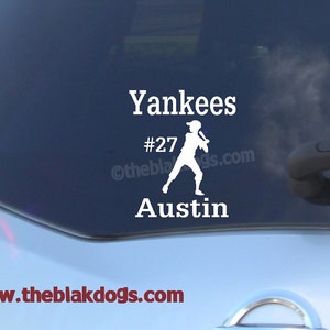 Baseball Softball Custom Name Vinyl Sticker Car Decal