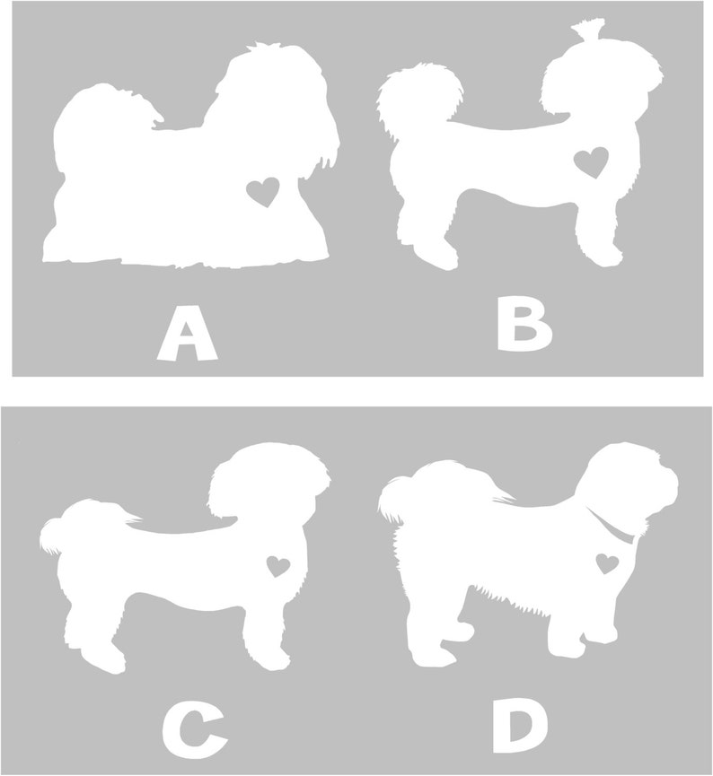 Shih Tzu Silhouette Vinyl Sticker Car Decal Personalized image 2