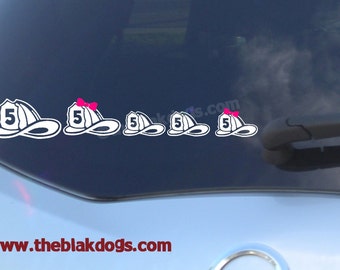 Firefighter Helmet Family Stickers, Personalized sticker, Vinyl Sticker, Car Decal, fireman sticker