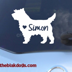 Cairn Terrier Silhouette Vinyl Sticker - personalized Car Decal
