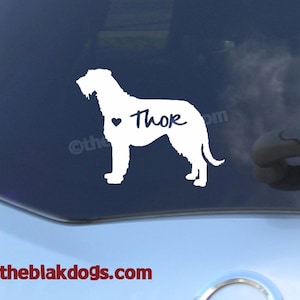 Irish Wolfhound Silhouette Vinyl Sticker - personalized Car Decal