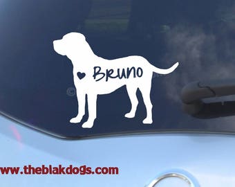 Presa Canario, Perro de Presa Canario Silhouette Vinyl Sticker - personalized Car Decal