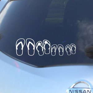 Flip Flop Family Stickers, Vinyl Sticker, Car Decal, Custom family sticker