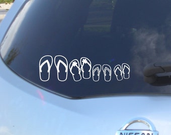 Flip Flop Family Stickers, Vinyl Sticker, Car Decal, Custom family sticker