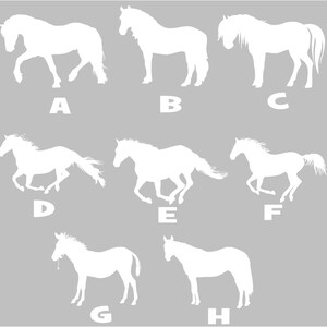 Adhesivo de vinilo con silueta de caballo: calcomanía personalizada para automóvil imagen 2