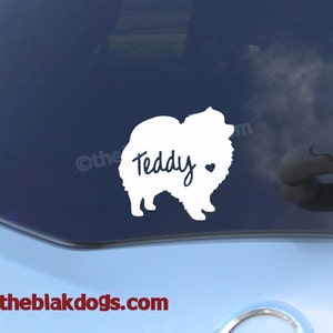 Pomeranian Silhouette Vinyl Sticker Car Decal Personalized