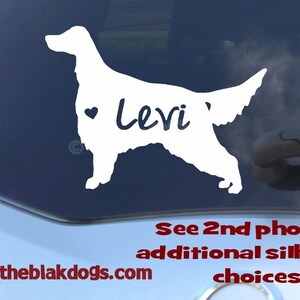 English Setter Silhouette Vinyl Sticker - personalized Car Decal