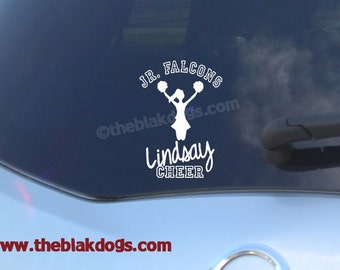 Cheerleading Custom Team Name and Personal Name Vinyl Sticker Car Decal