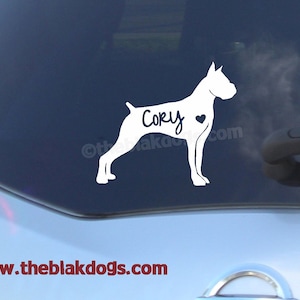 Boxer Silhouette Vinyl Sticker - personalized Car Decal