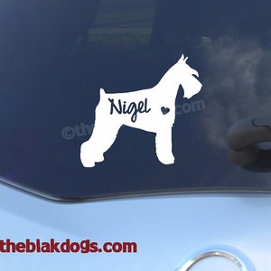 Schnauzer Silhouette Vinyl Sticker - personalized Car Decal, standard schnauzer, miniature schnauzer, mini schnauzer, giant schnauzer