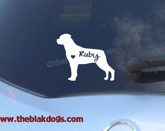 Rottweiler Silhouette Car Window Vinyl Sticker Decal - personalized custom art for your car