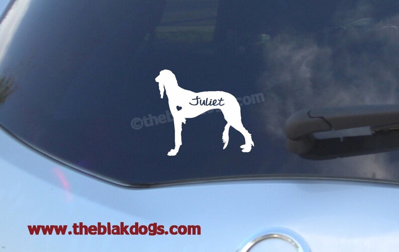 Saluki Silhouette Vinyl Sticker Car Decal Personalized