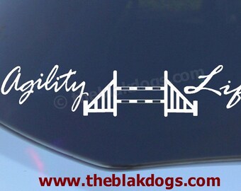Agility Life, Vinyl Sticker Car Decal, Dog agility sticker
