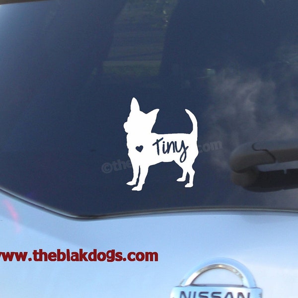 Chihuahua Silhouette Vinyl Sticker Car Decal Personalized