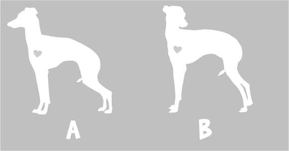 Italian Greyhound Silhouette Vinyl Sticker Car Decal Personalized