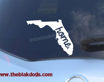 Florida State Silhouette with home text - vinyl sticker, car decal, state silhouette