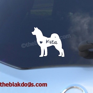 Siberian Husky Silhouette Vinyl Sticker personalized Car Decal image 1