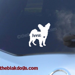 Papillon Silhouette Vinyl Sticker Car Decal Personalized