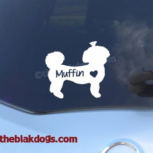 Shih Tzu Silhouette Vinyl Sticker Car Decal Personalized image 1