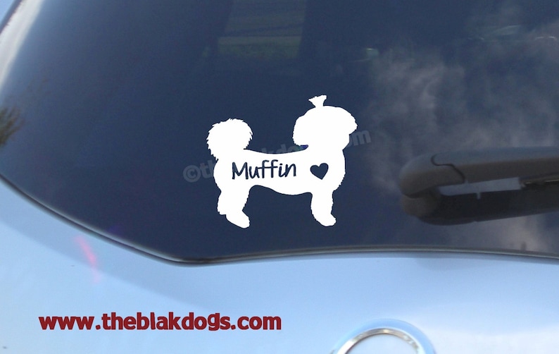 Shih Tzu Silhouette Vinyl Sticker Car Decal Personalized image 1