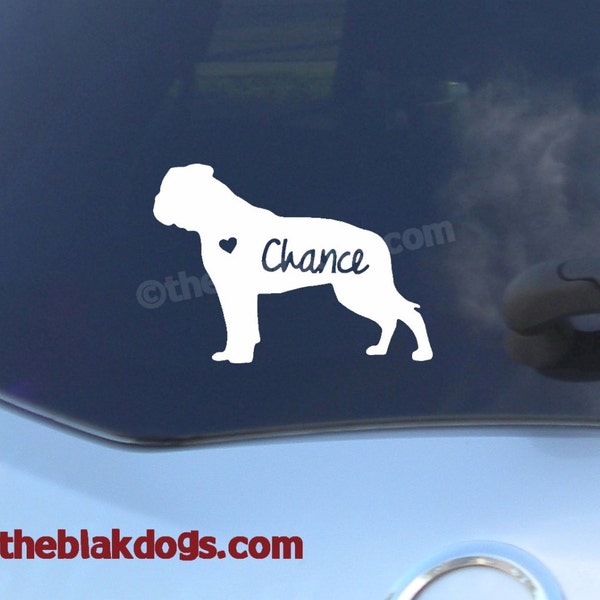 American Bulldog Silhouette Vinyl Sticker - personalized Car Decal